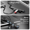 pTron Nexo 4 in 1 Type-C USB, Type C Multiport Adapter with 1 x USB 3.0 & 3 x USB 2.0 Ports, 5 Gbps High Speed Data Transfer for Laptop, MacBook, PC, Portable Design with Metal Case (Black)