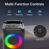 pTron Fusion Saga 48W Bluetooth Party Speaker w/Pristine Sound, Dual Drivers, Rhythmic RGB Lights, 6Hrs Playtime, BT5.3/Aux/TF Card/USB Playback Modes, Type-C Charging, Portable Design (Black)