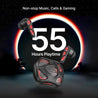 pTron Zenbuds Nova w/ 40ms Low-Latency Gaming, 55Hrs Playtime, Dual Mic & AI-ENC Calls, App Support, Pristine Sound, V5.4 Bluetooth Headphones, RGB Lights, Voice Assist, IPX5 Water Resistant (Black)