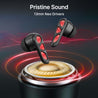 pTron Zenbuds Nova w/ 40ms Low-Latency Gaming, 55Hrs Playtime, Dual Mic & AI-ENC Calls, App Support, Pristine Sound, V5.4 Bluetooth Headphones, RGB Lights, Voice Assist, IPX5 Water Resistant (Black)