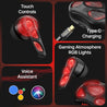 pTron Zenbuds Nova w/ 40ms Low-Latency Gaming, 55Hrs Playtime, Dual Mic & AI-ENC Calls, App Support, Pristine Sound, V5.4 Bluetooth Headphones, RGB Lights, Voice Assist, IPX5 Water Resistant (Black)