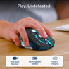 pTron Flick M2 Wireless Gaming Mouse w/RGB Lights, Precision Tracking, Dual Wireless Modes-BT & 2.4GHz, 6 Buttons, Thumb Support, Rechargeable, Ergonomic Design for Laptop, Smartphone, Tablet (Black)