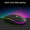pTron Flick M1 Slim Wireless Mouse w/Rechargeable Battery, Dual Connectivity 2.4Ghz & BT, 4 Buttons, 1000/1200/1600 DPI, Vivid LED Lights, Silent Operation, Plug & Play, Type C Charging (Black)