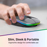 pTron Flick M1 Slim Wireless Mouse w/Rechargeable Battery, Dual Connectivity 2.4Ghz & BT, 4 Buttons, 1000/1200/1600 DPI, Vivid LED Lights, Silent Operation, Plug & Play, Type C Charging (Black)