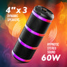 pTron Fusion Theatre 60W Karaoke Bluetooth Party Speaker w/Punchy Stereo Sound, Rhythmic RGB Lights, 3m Wired Mic, 6Hrs Playtime, 5 Equalisers, BT/USB/SD Card Playback & Type-C Charging (Raven Black)