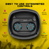pTron Fusion Quad 40W Bluetooth Karaoke Party Speaker w/ 3m Wired Mic, Vibrant RGB Lights, 6Hrs Playtime, Mic Volume Control, 5-Equalizer Settings, BT/USB/SD Playback & Type-C Charging (Raven Black)