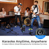 pTron Fusion Beats 40W Karaoke Bluetooth Party Speaker w/Punchy Stereo Sound, 6hrs Playtime, Rhythmic RGB Lights, 3m Wired Mic, Bluetooth V5.1/USB/SD Card Playback Modes & Type-C Charging (Raven Black)