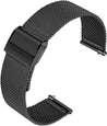 pTron Mesh Metal 20mm Replacement Band Strap with Metal Buckle Compatible with Fire-Boltt, Boat, Noise, Amazfit, Stainless Steel Material, Quick-Release Pins, Adjustable Length (Black)