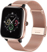 pTron Mesh Metal 20mm Replacement Band Strap with Metal Buckle Compatible with Fire-Boltt, Boat, Noise, Amazfit, Stainless Steel Material, Quick-Release Pins, Adjustable Length (Rose Gold)