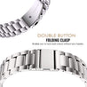 pTron 22mm Metal Chain Replacement Band Strap with Metal Buckle Compatible with Fire-Boltt, Boat, Noise, Amazfit, Stainless Steel Material, Quick-Release Pins, Adjustable Length (Silver)