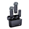 pTron KWM-2 Type C Wireless Microphone with Charging case w/Noise Cancellation, 48Hrs Battery, 20m Wireless Range, Collar Mic for DSLR/iPhone/Android, Vlog, Streaming/Zoom Meeting (Black)