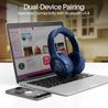 pTron Studio Pro w/ 65Hrs Playtime, Wireless Over Ear Headphones w/HD Mic & TruTalk AI-ENC Calls, Low-Latency Game & Music, 40mm Drivers, BT5.4, Dual Device Pairing & Type-C Fast Charging (Blue)