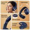 pTron Studio Pro w/ 65Hrs Playtime, Wireless Over Ear Headphones w/HD Mic & TruTalk AI-ENC Calls, Low-Latency Game & Music, 40mm Drivers, BT5.4, Dual Device Pairing & Type-C Fast Charging (Blue)