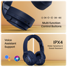 pTron Studio Pro w/ 65Hrs Playtime, Wireless Over Ear Headphones w/HD Mic & TruTalk AI-ENC Calls, Low-Latency Game & Music, 40mm Drivers, BT5.4, Dual Device Pairing & Type-C Fast Charging (Blue)