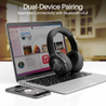 pTron Studio Pro w/ 65Hrs Playtime, Wireless Over Ear Headphones w/HD Mic & TruTalk AI-ENC Calls, Low-Latency Game & Music, 40mm Drivers, BT5.4, Dual Device Pairing & Type-C Fast Charging (Jet Black)
