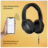 pTron Studio Pro w/ 65Hrs Playtime, Wireless Over Ear Headphones w/HD Mic & TruTalk AI-ENC Calls, Low-Latency Game & Music, 40mm Drivers, BT5.4, Dual Device Pairing & Type-C Fast Charging (Jet Black)