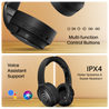 pTron Studio Pro w/ 65Hrs Playtime, Wireless Over Ear Headphones w/HD Mic & TruTalk AI-ENC Calls, Low-Latency Game & Music, 40mm Drivers, BT5.4, Dual Device Pairing & Type-C Fast Charging (Jet Black)