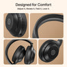 pTron Studio Classic w/ 75Hrs Playtime, Wireless Over Ear Headphones w/HD Mic & TruTalk AI-ENC Calls, Low-Latency Game & Music, Deep Bass, BT5.4, Dual Device Pairing, & Type-C Charging (Black)