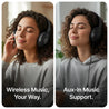 pTron Studio w/ 60Hrs Playtime, Wireless Over-Ear Headphones with HD Mic, Immersive Sound, 40mm Drivers, BT5.4, Dual-Device Pairing, 3.5mm Aux Port, TF Card Slot & Type-C Fast Charging (Jet Black)