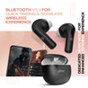 pTron Bassbuds NX In-Ear TWS Earbuds w/ Dual HD Mic & AI-ENC Clear Calls, 32Hrs Playtime, 13mm Drivers, Bluetooth 5.3 Wireless Headphones, Voice Assistant, Type-C Fast Charging & IPX5 (Coal Black)