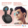pTron Bassbuds NX In-Ear TWS Earbuds w/ Dual HD Mic & AI-ENC Clear Calls, 32Hrs Playtime, 13mm Drivers, Bluetooth 5.3 Wireless Headphones, Voice Assistant, Type-C Fast Charging & IPX5 (Coal Black)