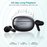 pTron Bassbuds Eon In-Ear TWS Earbuds w/ Dual HD Mic & AI-ENC Calls, Pristine Sound, 30Hrs Playtime, Bluetooth v5.3 Wireless Earphones, Snug-fit, Type-C Fast Charge, Voice Assist, IPX4 (Grey & Black)