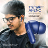 pTron Zenbuds Evo in-Ear TWS Earbuds w/Dual HD Mic & AI-EN Clear Calls, 13mm Drivers, 32Hrs Playtime, 45ms Movie/Music Modes, Bluetooth v5.3 Wireless Headphones, IPX5 & Type-C Charging (Bold Blue)