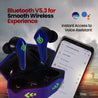 pTron Bassbuds B91 Plus TWS Earbuds w/ 38ms Gaming Low Latency, Dual HD Mic & AI-ENC Calls, 45Hrs Playtime, Pristine Sound, Snug-fit, In-Ear Bluetooth 5.3 Headphones, Type-C Charging & IPX5 (Bold Blue)