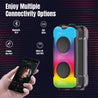 pTron Fusion Party V3 40W Bluetooth Speaker w/ 3m Wired Karaoke Mic, Immersive Sound, 6Hrs Playtime, RGB Light, TWS Mode, Party Speaker w/Bluetooth V5.0, Aux Port, USB & SD Card Playback (Coal Black)