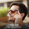 pTron Orbis Urban Smart Clip-On Smart Glasses w/Bluetooth V5.4, Open Ear Music, Handsfree Calls, Protects Eye from Blue Light Emitted from Digital Screens, 8Hrs Playtime, Connect with Phones (Black)