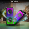 pTron Fusion Beats 48W Bluetooth Party Speaker w/Immersive Sound, Dual 4 inch Neo Drivers, Rhythmic RGB Lights, 6Hrs Playtime, BT5.3/Aux/TF Card/USB Playback Modes, Type-C Charging (Midnight Black)