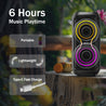 pTron Fusion ONE 48W Bluetooth Party Speaker w/Pristine Stereo Sound, Dual 4 inch Neo Drivers, Rhythmic RGB Lights, 6Hrs Playtime, BT5.3/Aux/TF Card/USB Playback Modes, Type-C Charging (Jet Black)