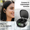pTron Bassbuds NEO TWS Earbuds w/ 13mm Drivers, 45Hrs Playtime, Dual HD Mic & AI-ENC Calls, Custom EQ, Mobile App, Bluetooth V5.4 Earphones, Voice Assistant, Type C Fast Charging & IPX5 (Raven Black)