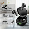 pTron Bassbuds NEO TWS Earbuds w/ 13mm Drivers, 45Hrs Playtime, Dual HD Mic & AI-ENC Calls, Custom EQ, Mobile App, Bluetooth V5.4 Earphones, Voice Assistant, Type C Fast Charging & IPX5 (Raven Black)