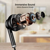 pTron Boom Play X6 in-Ear Type C Wired Earphones with Mic, 14mm Drivers for Pristine Sound, 1.2M Tangle-Free Cable, in-Line Controls, Snug-Fit & Wide Compatibility with C Type Devices (Black)