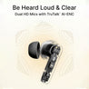pTron Bassbuds Indie In-Ear TWS Earbuds w/ 10mm Drivers, 45Hrs Playtime, Dual HD Mic & AI-ENC Calls, Custom EQ, Mobile App, Bluetooth V5.4 Earphones, Voice Assistant, Type C Charging & IPX5 (Jet Black)