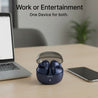 pTron Bassbuds Indie in-Ear TWS Earbuds w/ 10mm Drivers, 45Hrs Playtime, Dual HD Mic & AI-ENC Calls, Custom EQ, Mobile App, Bluetooth V5.4 Earphones, Voice Assistant, Type C Charging & IPX5 (Blue)