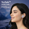 pTron Bassbuds Tango in-Ear TWS Ear Buds w/Custom EQ, 50hrs Playtime, Pristine Sound, Dual Mic, TruTalk ENC Calls, Mobile App, Wireless Bluetooth V6.0, Touch Controls, Type-C Charging, IPX5 (Light Blue)