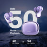 pTron Bassbuds Tango in-Ear TWS Ear Buds w/Custom EQ, 50hrs Playtime, Pristine Sound, Dual Mic, TruTalk ENC Calls, Mobile App, Wireless Bluetooth V6.0, Touch Controls, Type-C Charging, IPX5 (Lilac)