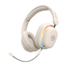 pTron Studio Xtreme, 70hrs Playtime, 40ms Low-Latency, Wireless Over Ear Headphones w/Detachable Mic & TruTalk ENC Calls, 40mm Drivers, RGB Lights, BT5.4, Dual Device Pairing & Type-C Charging (Beige)