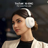 pTron Studio Xtreme, 70hrs Playtime, 40ms Low-Latency, Wireless Over Ear Headphones w/Detachable Mic & TruTalk ENC Calls, 40mm Drivers, RGB Lights, BT5.4, Dual Device Pairing & Type-C Charging (Beige)