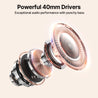 pTron Studio Xtreme, 70hrs Playtime, 40ms Low-Latency, Wireless Over Ear Headphones w/Detachable Mic & TruTalk ENC Calls, 40mm Drivers, RGB Lights, BT5.4, Dual Device Pairing & Type-C Charging (Beige)