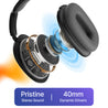 pTron Studio Pixel, 70hrs Playtime, Wireless Over Ear Headphones w/HD Mic, TruTalk AI-ENC Calls, 40mm Drivers, Pristine Sound, RGB Display, BT5.3, Dual Device Pairing & Type-C Charging (Jet Black)