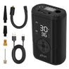 pTron AerFlo X1 w/Superfast 25LPM Tyre Inflation, 150 PSI Pressure, 5000mAh Battery, Cordless Tyre Inflator for Cars & Bikes, Preset Modes, LED Flashlight, Type C Charging & Multiple Nozzles (Black)
