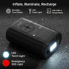 pTron AerFlo X1 w/Superfast 25LPM Tyre Inflation, 150 PSI Pressure, 5000mAh Battery, Cordless Tyre Inflator for Cars & Bikes, Preset Modes, LED Flashlight, Type C Charging & Multiple Nozzles (Black)