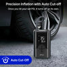 pTron AerFlo X1 w/Superfast 25LPM Tyre Inflation, 150 PSI Pressure, 5000mAh Battery, Cordless Tyre Inflator for Cars & Bikes, Preset Modes, LED Flashlight, Type C Charging & Multiple Nozzles (Black)