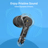 pTron Bassbuds NX TWS Ear Buds w/Smart Touch Display, 55hrs Playtime, Dual Mics, TruTalk AI-ENC Calls, 5 Music Equalisers, BTv6.0, Voice Assistant, Type C Charging, IPX5 Water Resistant (Pearl Black)