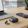 pTron Bassbuds NX TWS Ear Buds w/Smart Touch Display, 55hrs Playtime, Dual Mics, TruTalk AI-ENC Calls, 5 Music Equalisers, BTv6.0, Voice Assistant, Type C Charging, IPX5 Water Resistant (Pearl Black)