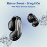 pTron Bassbuds Vortex Clips Wireless Open Ear Earbuds w/Chrome Finish, SafeBeats Tech, 50Hrs Playtime, Dual HD Mic w/AI-ENC, 10mm Driver, Pristine Sound, BTv5.4 Earclips, Type C Charging (Obsidian)