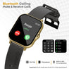 pTron Force X10 Bluetooth Calling Smartwatch w/ 1.7" Full Touch TFT Square Display, Real Heart Rate Monitor, SpO2, Watch Faces, 5 Days Runtime, Fitness Trackers & IP68 Waterproof (Jet Black & Gold)